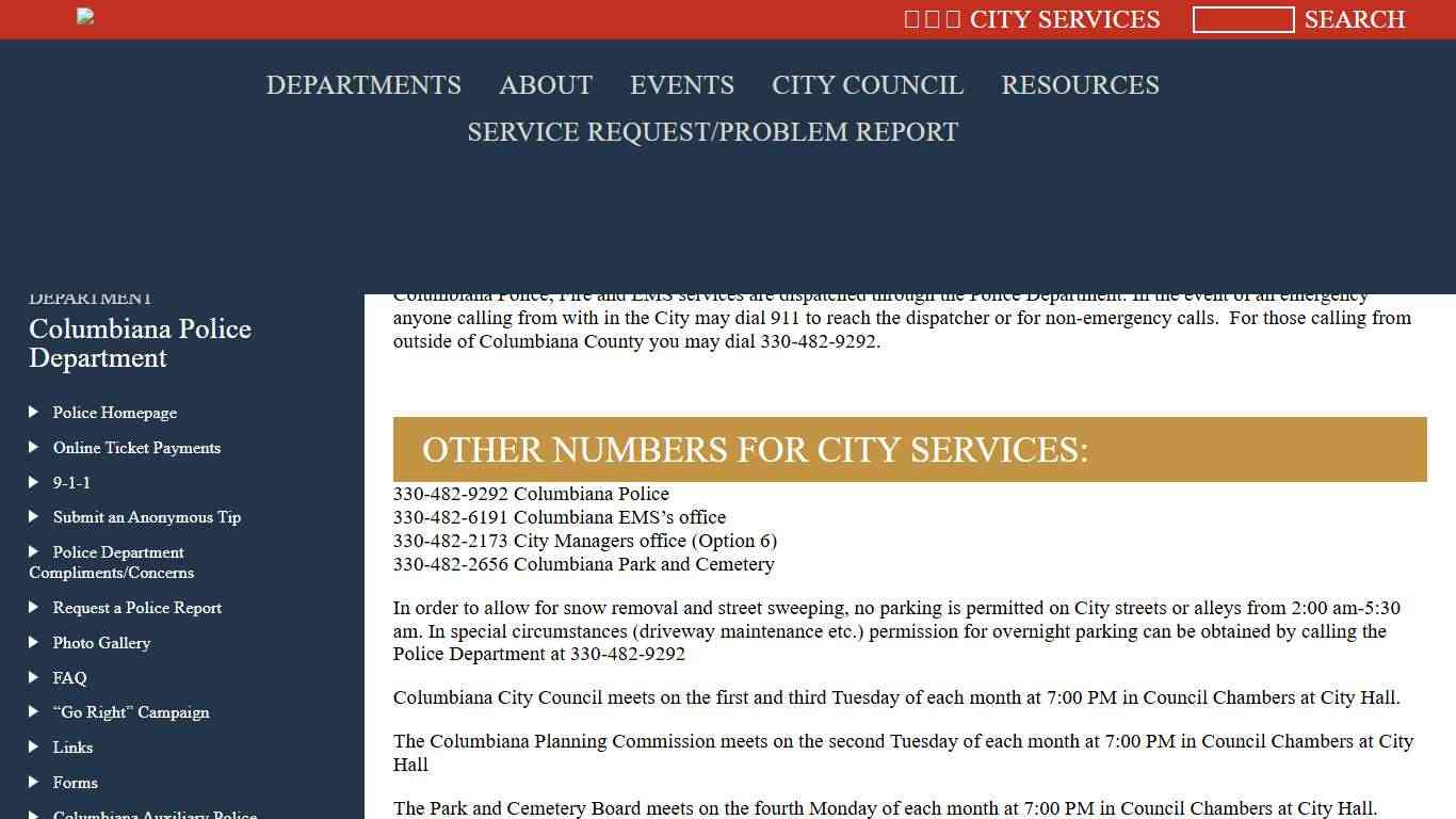 Police Resources - ColumbianaOhio.gov